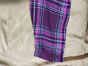 Purple Plaid Button-Up Shirt