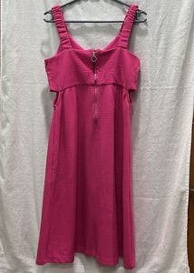 Fuchsia Textured Fit &amp; Flare Dress