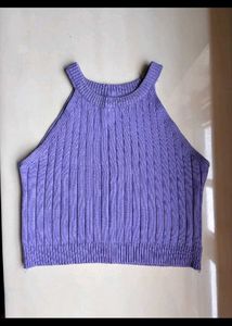 Urbanic Lilac Ribbed Knit Halter Top