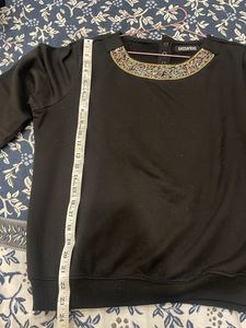 Sassafras Embellished Black Sweatshirt