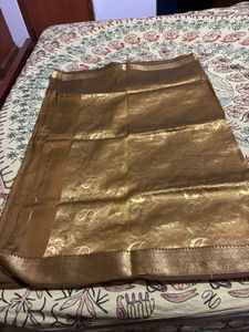 Elegant Brown Saree with Golden Border