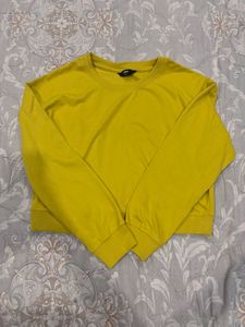 Yellow Cropped Sweatshirt