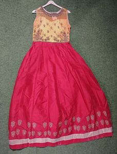 Red &amp; Yellow Embroidered Maxi Dress