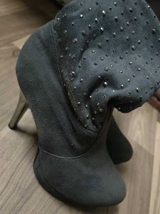 Gray Studded Boots