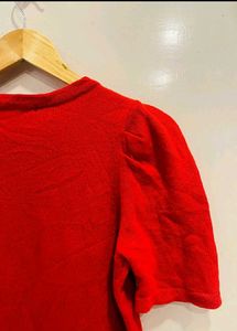 Beautiful Mini Winter Dress With Puff Sleeves