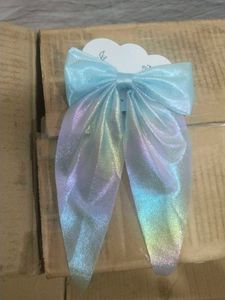 Iridescent Blue Bow Hair Clip