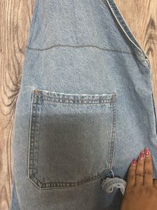 Distressed Denim Overalls