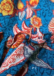 Boho Blue Floral One Shoulder Dress |