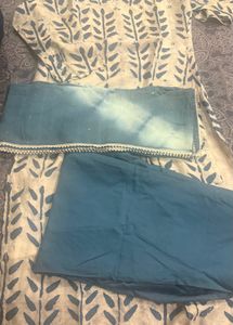 Blue &amp; White Block Print Kurta