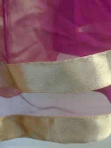 Elegant Ethnic Gown purple with golden lining