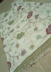 Royal Floral Embroidered Suit Multicolor Dupatta