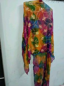 Vibrant Floral Sequin Saree heavy net work