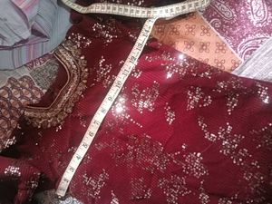 Maroon Embellished Kurta Set