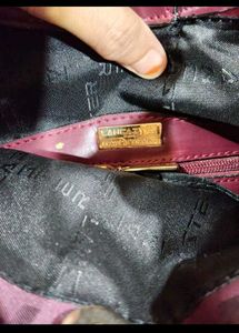 Lancaster Burgundy Monogram Tote Bag