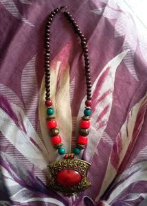 Bohemian Beaded Pendant Necklace