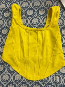 Bright Yellow Fitted Tank Top
