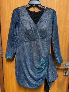 Macy’s USA - Sparkly Blue Long Sleeve Mini Dress