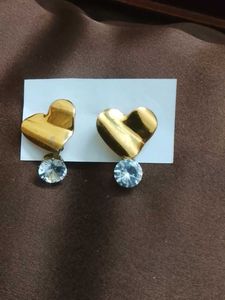Heart &amp; Crystal Drop Earrings