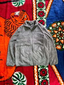 Gray Fleece Zip-Up Jacket