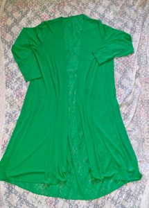 Chic Green Open Front Plus Size Shrug