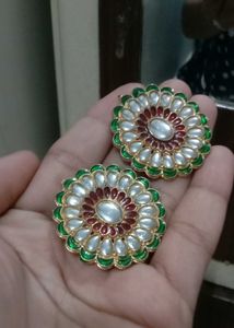 Elegant Kundan Stud Earrings