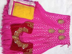 Designer Pink Lehenga Choli Set