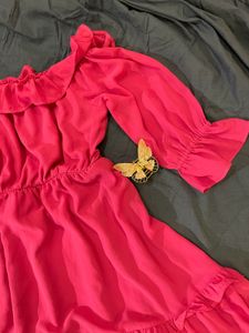 Pink Off shoulder Dress