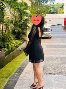 Black Long Sleeve Mini Dress