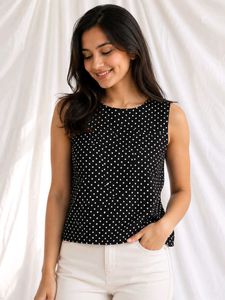 Chic Polka Dot Sleeveless Top