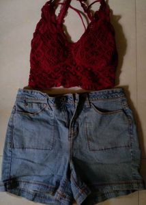 Light Wash Denim Shorts