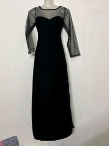 pinteresty Elegant Black Velvet Evening Dress