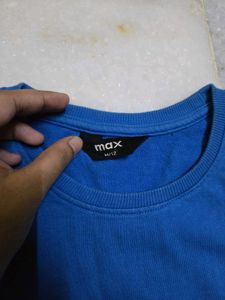 Blue Graphic Print Crewneck Sweatshirt