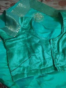 Emerald Green Embroidered Silk Saree