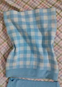 Blue Gingham Knit Co-ord Set