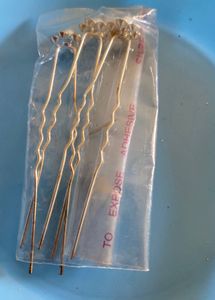 Set of 3 Gold Pearl Flower Juda Hair Pins