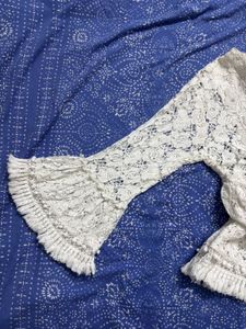 Boho White Lace Tassel Blouse