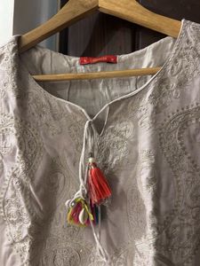 Embroidered Tassel Kurta