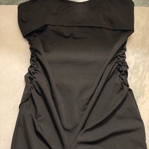 Chic Black Strapless Mini Dress