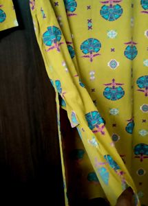Yellow Printed Kurta