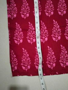 Maroon Printed Kurta with White Pants