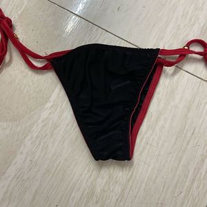 Black &amp; Red Halter Bikini Set