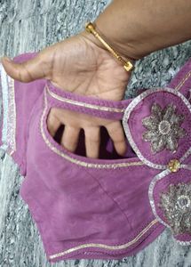 Elegant Purple Embroidered Blouse