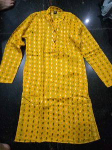 Yellow Printed Kurta