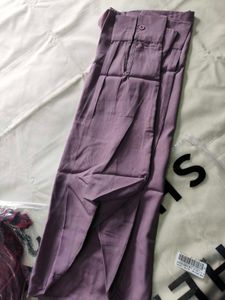 Lilac Button-Up Blouse with Bow Detail