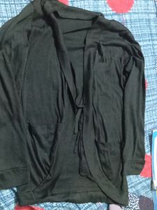 Black Tie-Front Cardigan