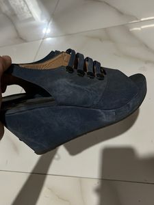 Stylish Blue Wedge Sandals