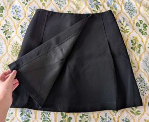 black mini skirt with built in shorts
