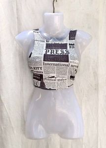 I. Newspaper Print Crop Top