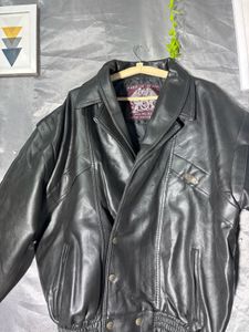 Vintage Black Leather Jacket for man