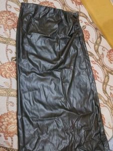Black Faux Leather Maxi Skirt